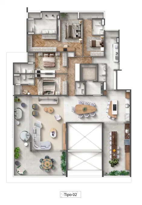 imagem 2 - Apartamento com 4 suítes à venda, 276m² por R$ 3.709.193,67 - Vila Suíça - Indaiatuba/SP imagem 2 - Apartamento com 4 suítes à venda, 276m² por R$ 3.709.193,67 - Vila Suíça - Indaiatuba/SP