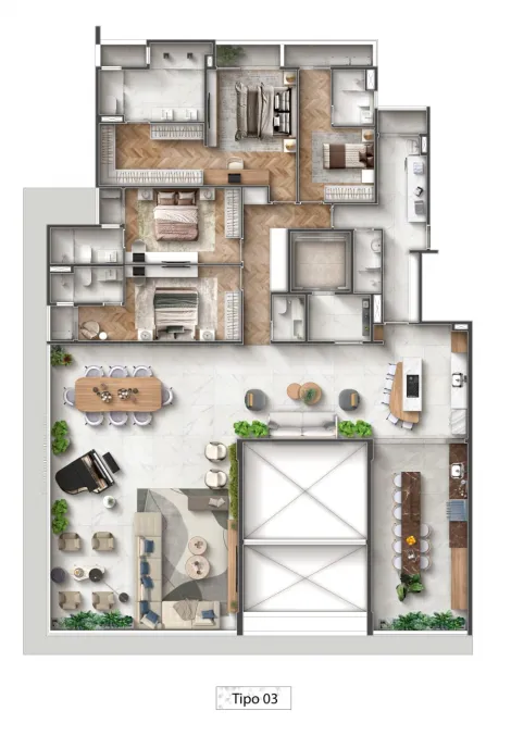 imagem 3 - Apartamento com 4 suítes à venda, 276m² por R$ 3.823.911,00 - Vila Suíça - Indaiatuba/SP imagem 3 - Apartamento com 4 suítes à venda, 276m² por R$ 3.823.911,00 - Vila Suíça - Indaiatuba/SP
